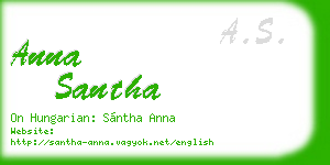 anna santha business card