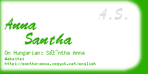 anna santha business card